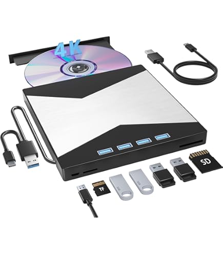 Amazon.co.jp: 7イン1外付けブルーレイドライブ、4Kブルーレイバーナー